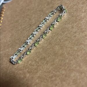 Sterling Silver Peridot Tennis‎ Bracelet